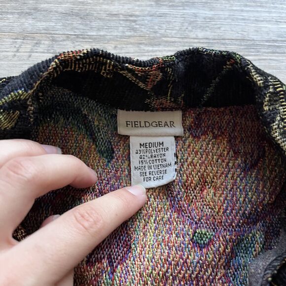 Tapestry Coat Vintage Women's Medium Fieldgear Black Whimsygoth Fall Goth - Picture 4 of 8